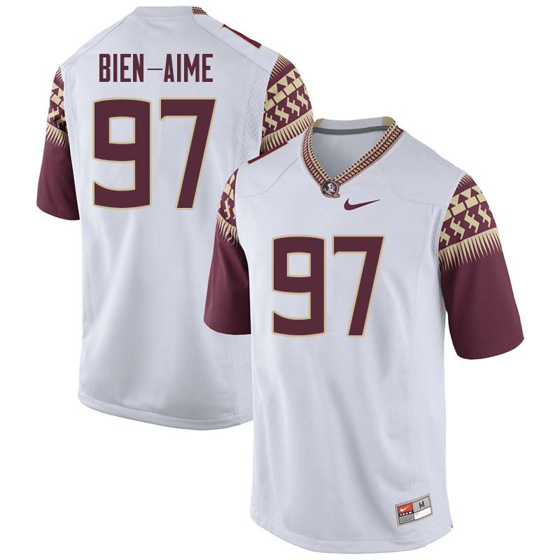 Men #97 Andy Bien-Aime Florida State Seminoles College Football Jerseys Sale-White - Click Image to Close